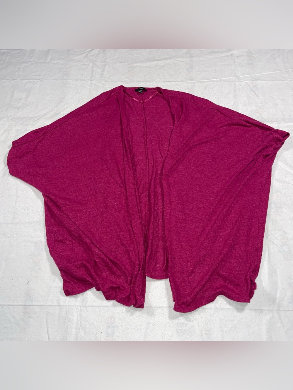 Lane Bryant 14/16 Linen Blend Raspberry Pink Lace Knit Cardigan Soft Comfy